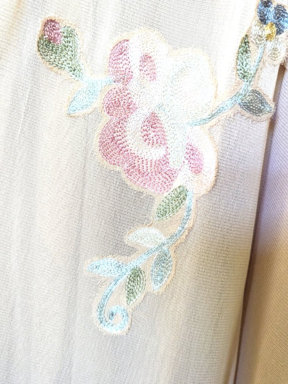 SUE WONG DRESS 8 NEVER WORN BLUSH PEACH MIDI TO TEA LENGTH WITH MATCHING SHAWL - Picture 12 of 13